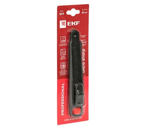 Нож строительно-монтажный 18мм НСМ-80 (SK4) Heavy Duty (до 60кг) Professional EKF ncm-80-pro Нож строительно-монтажный 18мм НСМ-80 (SK4) Heavy Duty (до 60кг) Professional EKF ncm-80-pro
